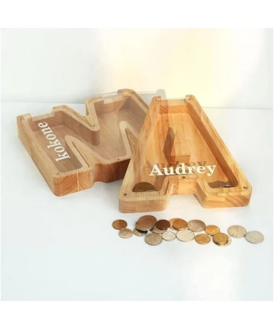 Personalized Wood Letter Piggy Bank - Letters Coin Bank Wooden Money Box Frame Birthday Gift for Kids Adults Boys Girls $49.2...