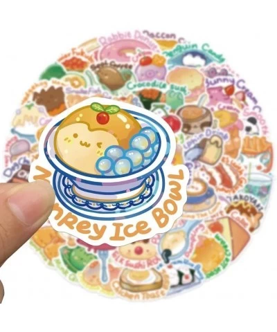 50 Pieces Cartoon English Food Stickers Animal Stickers Kids Teens Cute Cartoon Food Stickers Fashion Laptop Water Bottle Ref...