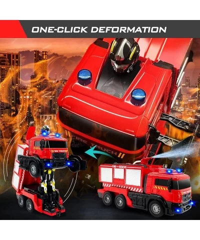 Remote Control Fire Truck with Led Sounds RC Fire Truck Car Toy with 3pcs Small Firetrucks 10pcs Roadblock Models One Button ...