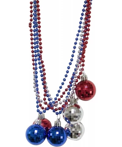 Independence Day Patriotic Beads Necklaces Red White Blue Metallic Necklaces 6 Pack $15.01 Kids' Dress-Up Accessories