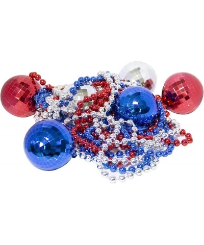 Independence Day Patriotic Beads Necklaces Red White Blue Metallic Necklaces 6 Pack $15.01 Kids' Dress-Up Accessories