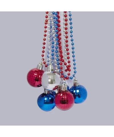 Independence Day Patriotic Beads Necklaces Red White Blue Metallic Necklaces 6 Pack $15.01 Kids' Dress-Up Accessories