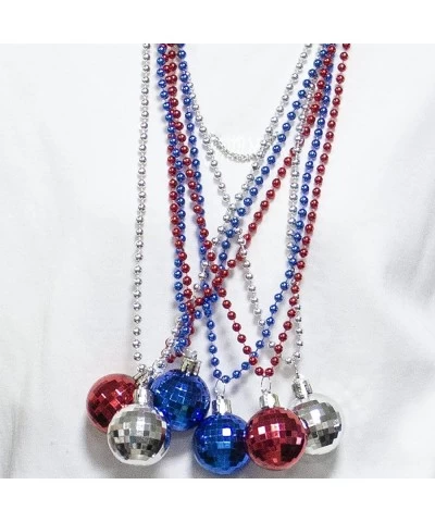 Independence Day Patriotic Beads Necklaces Red White Blue Metallic Necklaces 6 Pack $15.01 Kids' Dress-Up Accessories