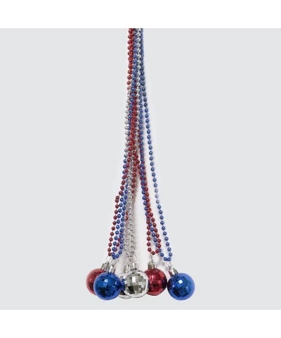 Independence Day Patriotic Beads Necklaces Red White Blue Metallic Necklaces 6 Pack $15.01 Kids' Dress-Up Accessories