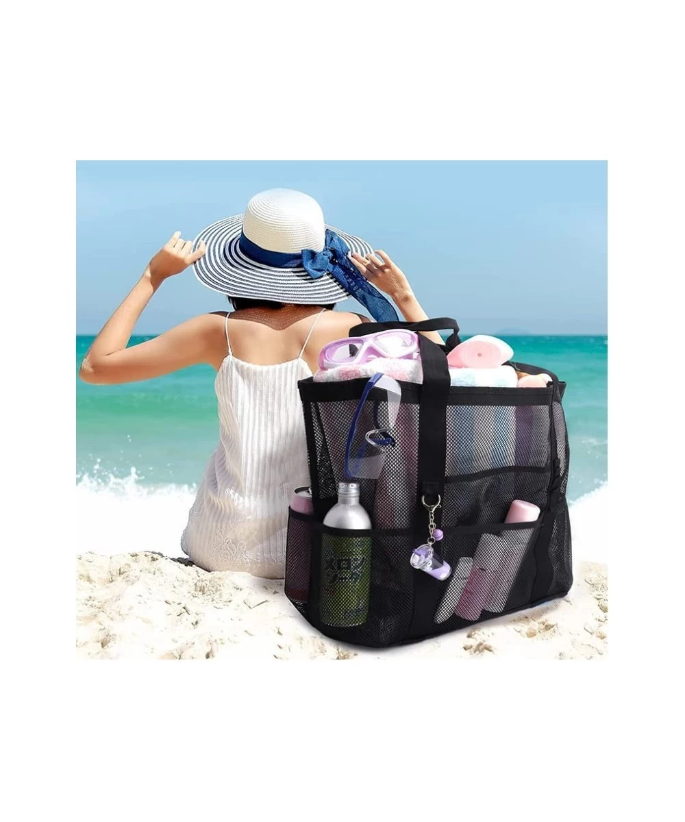 Large Mesh Beach Bag Toy Tote Bag Pool Picnic Bag with Oversized Pockets Comfortable Straps $92.83 Sandboxes & Beach Toys