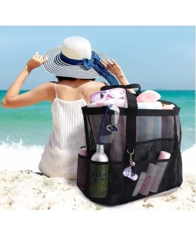 Large Mesh Beach Bag Toy Tote Bag Pool Picnic Bag with Oversized Pockets Comfortable Straps $92.83 Sandboxes & Beach Toys