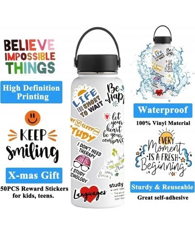 Inspirational Stickers 50pcs Motivational Stickers for Kids Teachers Waterproof Stickers for Water Bottles Suitcase Laptop Vi...