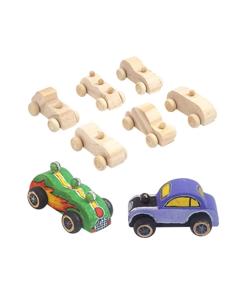 Wood DIY Cars Toys Wooden Crafts for Paint Art 6 Set Home Activities Easy Family Time Painting Craft Students Make Your Own R...