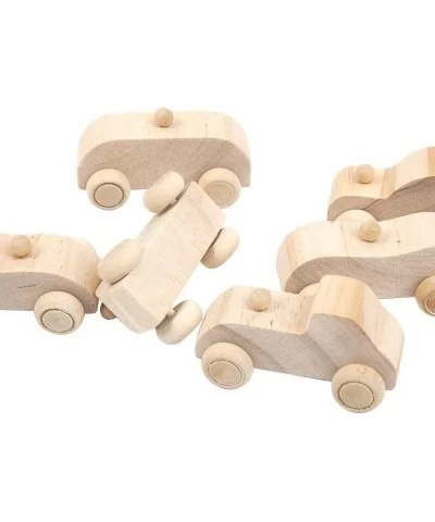 Wood DIY Cars Toys Wooden Crafts for Paint Art 6 Set Home Activities Easy Family Time Painting Craft Students Make Your Own R...