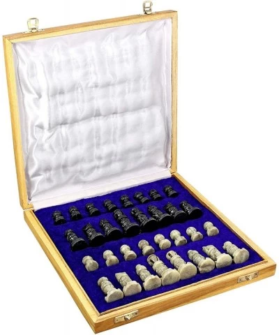 Beautifully Crafted Unique Stone Art Chess Set Hand Carved Stone Pieces Board Size 10x10 Inches $65.59 Board Games