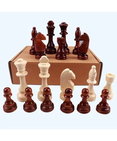 4 King Height Wooden Chess Pieces (32+2 Extra Queens) Wooden Chess Pieces Tournament Staunton Wood Chessmen Pieces Only Chess...