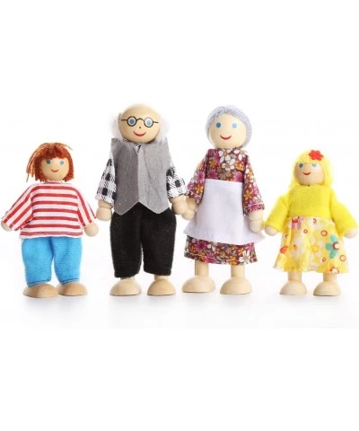 Lovely Happy Family Dolls Playset Wooden Figures Set of 7 People with Dog for Kids Children Toddlers Dollhouse Pretend Gift $...