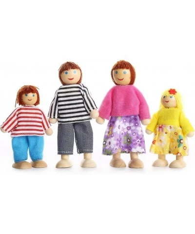 Lovely Happy Family Dolls Playset Wooden Figures Set of 7 People with Dog for Kids Children Toddlers Dollhouse Pretend Gift $...