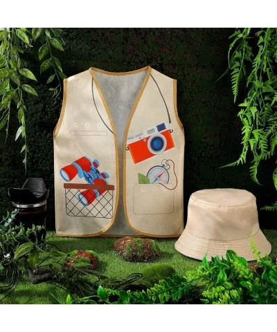 20 Pcs Explorer Hats and Vests Costume Sets for Kids Party Supplies Kids Animals Explorer Pith Helmets Jungle Party Supplies ...