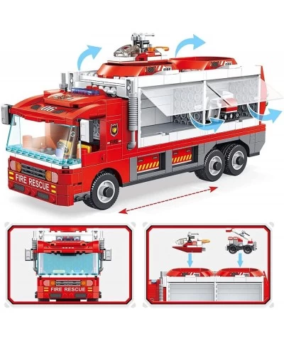 655 PCS Robot Building Toy 6-in-1 Kids Engineering Fire Truck Building Blocks Kit STEM Learning Building Bricks Toys Set for ...