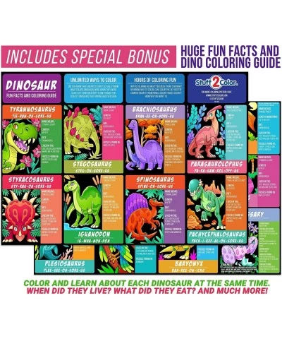 Super Pack of 18 Fuzzy Velvet Coloring Posters (Dinosaurs Edition) - Arts & Crafts for Boys and Girls - Great for After Schoo...