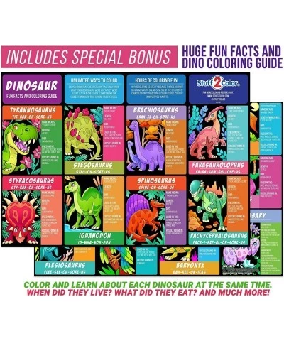 Super Pack of 18 Fuzzy Velvet Coloring Posters (Dinosaurs Edition) - Arts & Crafts for Boys and Girls - Great for After Schoo...