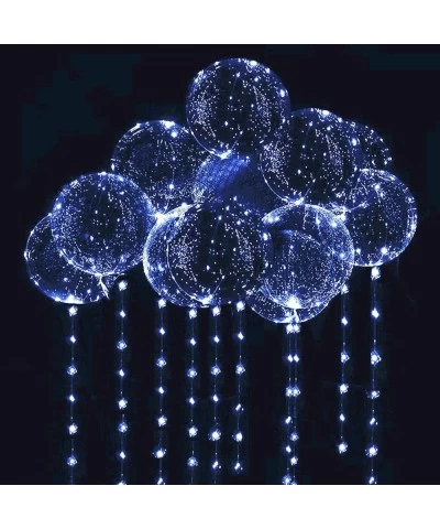 10 PACKS LED Bobo Balloons Transparent LED Light Up Balloons Helium Style Glow Bubble Balloons with String Lights for Party B...