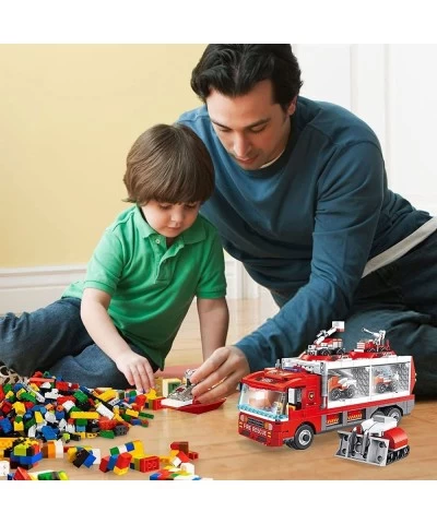 655 PCS Robot Building Toy 6-in-1 Kids Engineering Fire Truck Building Blocks Kit STEM Learning Building Bricks Toys Set for ...