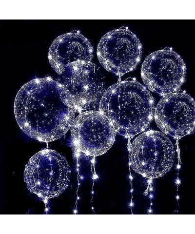 10 PACKS LED Bobo Balloons Transparent LED Light Up Balloons Helium Style Glow Bubble Balloons with String Lights for Party B...