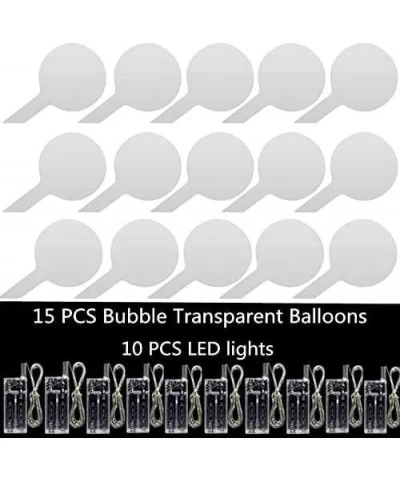 10 PACKS LED Bobo Balloons Transparent LED Light Up Balloons Helium Style Glow Bubble Balloons with String Lights for Party B...