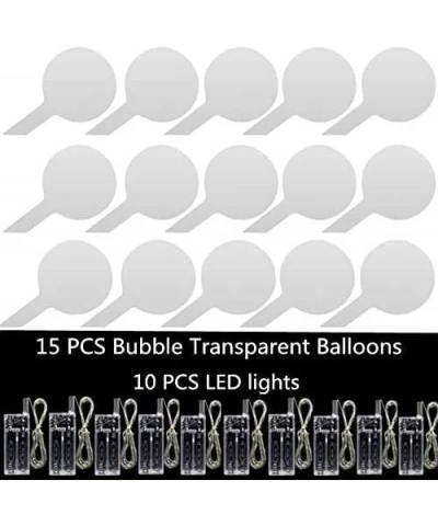 10 PACKS LED Bobo Balloons Transparent LED Light Up Balloons Helium Style Glow Bubble Balloons with String Lights for Party B...