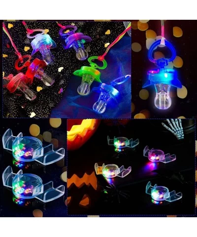 8 Pcs LED Light Up Pacifier Necklace and 8 Pcs Flashing LED Mouthpiece for Glow in the Dark Party Favors Christmas Halloween ...