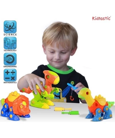 Dinosaur Toys STEM Learning (106 pieces) Take Apart Fun (Pack of 3) Construction Engineering Building Play Set For Boys Girls...