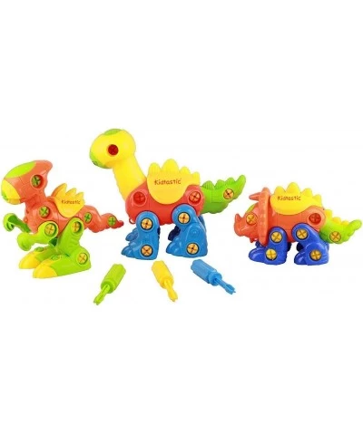 Dinosaur Toys STEM Learning (106 pieces) Take Apart Fun (Pack of 3) Construction Engineering Building Play Set For Boys Girls...