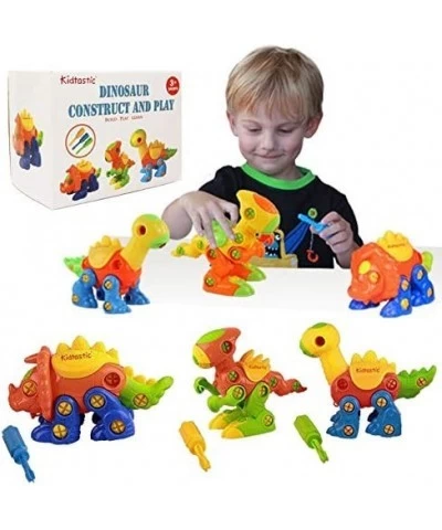 Dinosaur Toys STEM Learning (106 pieces) Take Apart Fun (Pack of 3) Construction Engineering Building Play Set For Boys Girls...