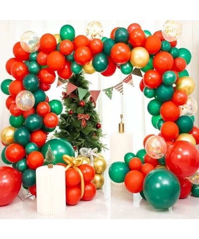 Christmas Balloons 157 Pcs Christmas Balloon Garland with Green Balloons Red balloons Gold Balloons and confetti balloons for...