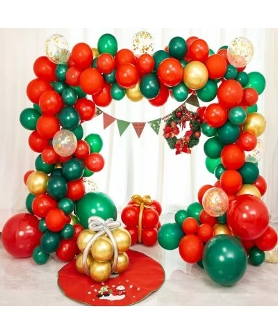 Christmas Balloons 157 Pcs Christmas Balloon Garland with Green Balloons Red balloons Gold Balloons and confetti balloons for...