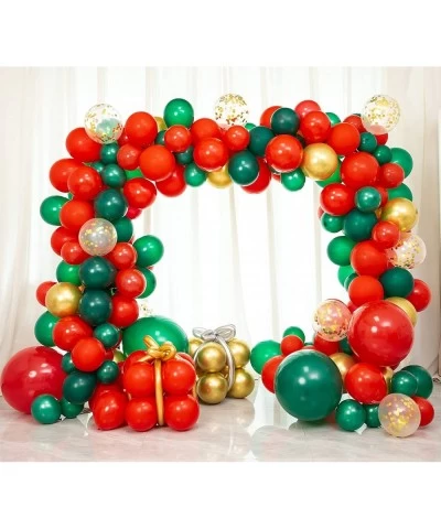 Christmas Balloons 157 Pcs Christmas Balloon Garland with Green Balloons Red balloons Gold Balloons and confetti balloons for...