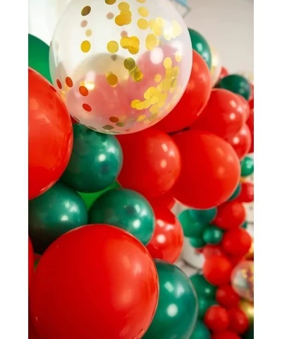 Christmas Balloons 157 Pcs Christmas Balloon Garland with Green Balloons Red balloons Gold Balloons and confetti balloons for...