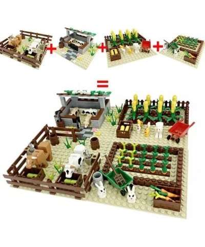 Barnyard Four in One Farm Scene Creative Play Building Blocks Brick Set 200+ Piece Toy Playset Plus Accessories Farm Building...