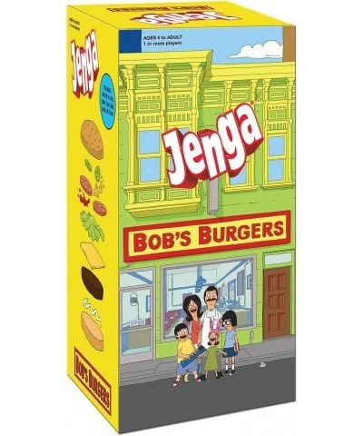 Bob's Burgers Edition Jenga Game|Move Your Characters Up The Blocks to Score Points|Play As 1 of 6 of Your Favorite Character...