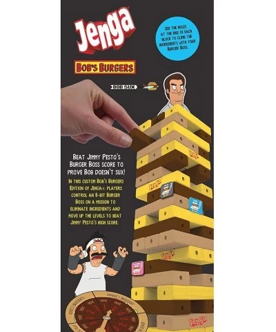 Bob's Burgers Edition Jenga Game|Move Your Characters Up The Blocks to Score Points|Play As 1 of 6 of Your Favorite Character...