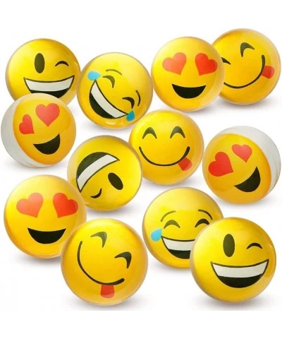 Emoticon Bouncy Balls for Kids Set of 12 Bouncing Balls in Assorted Emoticon Designs Extra-High Bounce Emoticon Birthday Part...