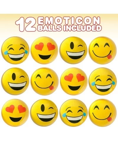 Emoticon Bouncy Balls for Kids Set of 12 Bouncing Balls in Assorted Emoticon Designs Extra-High Bounce Emoticon Birthday Part...