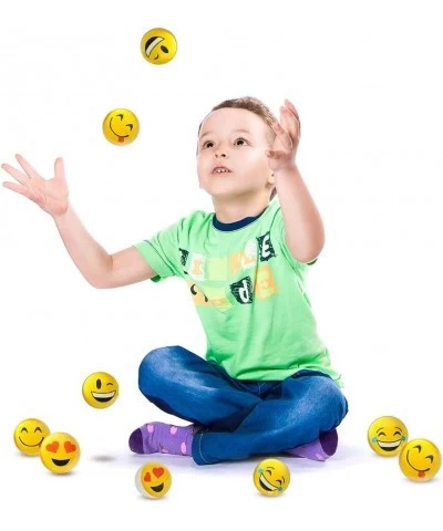 Emoticon Bouncy Balls for Kids Set of 12 Bouncing Balls in Assorted Emoticon Designs Extra-High Bounce Emoticon Birthday Part...