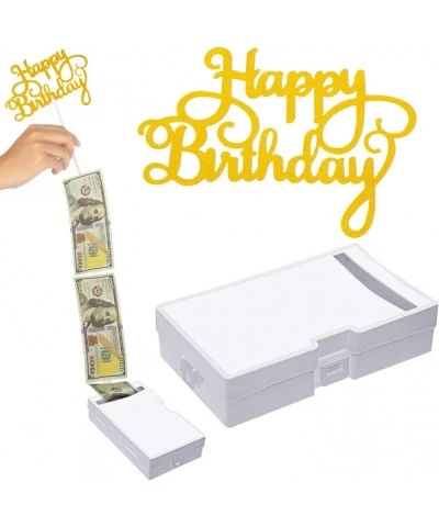 Pulling Money Box Plastic Cake Money Pulling Box 20 Transparent Bag Connected Pockets and Birthday Cake Topper for Cake Decor...