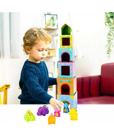 Dinosaur Stacking Toys for Toddlers 1-3 Sorting Stacking Blocks Baby Toys 9 12-18 Months Montessori Toys Gifts for 1 2 Year O...