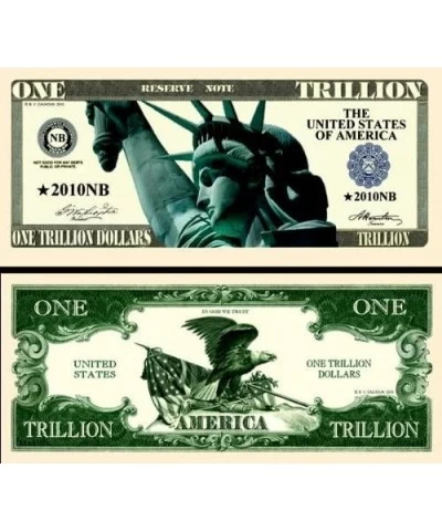 Trillion Dollar Novelty Bill (Pack of 5 Bills) $14.75 Gags & Practical Joke Toys