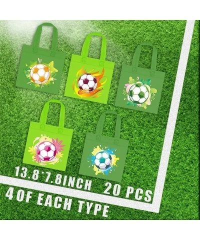 20 PCS Soccer Party Favor Bags Soccer Non-Woven Gift Bags Treat Gift Bags for Kids Birthday Party Sports Theme Party Baby Sho...