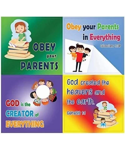 Bible Verses Every Kid Should Know Stickers (10 Sheet) - Total 120 pcs (10 x 12pcs) Individual Small Size 2.1 x 2 Inches Wate...