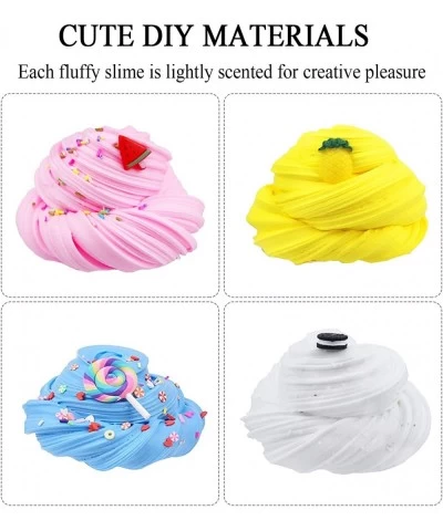 Fluffy Cotton Slime Kit Super Stretchy Stress Relief Putty Party Favor DIY Toys Cloud Cream Slime with Lollipop Watermelon Pi...