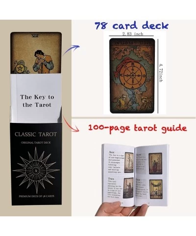 Tarot Cards Deck with Guidebook for Beginners Vintage Tarot Card Decks Unique Fortune Telling Game $30.27 Fortune Telling Toys