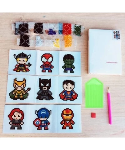 Diamond Painting Stickers Kits for Kids DIY Diamond Sticker 5D Diamond Art Mosaic Stickers by Numbers Kits (Hero Stickers) $1...