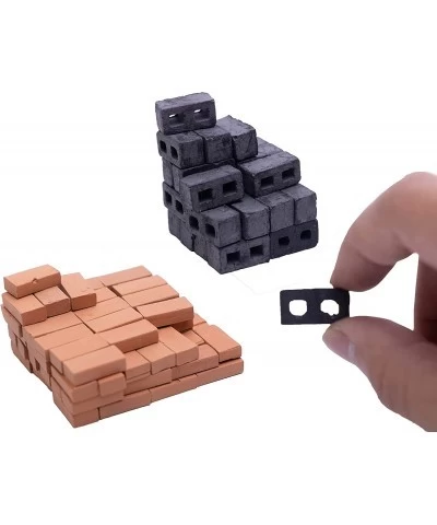 140pcs Miniature Bricks Blocks 80pcs Red Mini Wall Bricks 1 16 Scale 60pcs Mini Cinder Blocks 1 12 Scale Fake Bricks for Doll...