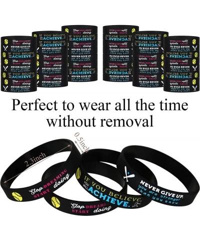 36 Pieces Softball Motivational Bracelets Baseball Inspirational Bracelets Baseball Stretch Silicone Rubber Wristbands Ball R...